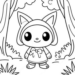 Pagina Para Colorir Da Kuromi Em Uma Floresta Magica 4741-324