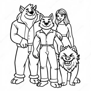 Pagina Para Colorir Do Retrato Da Familia Lobisomem 47470-10387