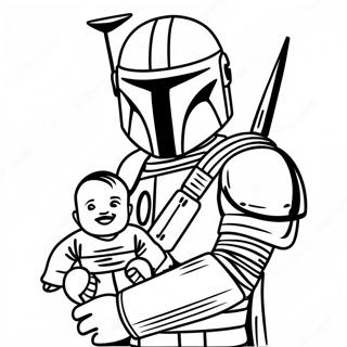 Pagina Para Colorir Do Mandaloriano Com Crianca 47815-10451