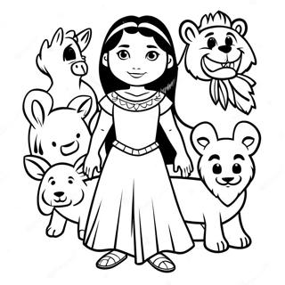 Pagina Para Colorir De Pocahontas Corajosa Com Animais 48265-10553