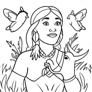 Pagina Para Colorir De Pocahontas Corajosa Com Animais 48265-10554