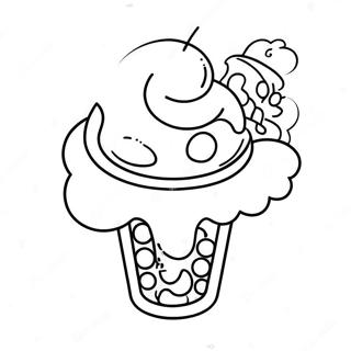 Pagina Para Colorir Do Colorido Sundae De Sorvete 4828-2444