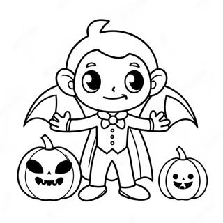 Pagina Para Colorir Do Fofo Vampiro Com Uma Abobora 48702-10650