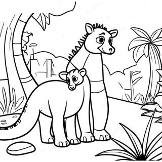 Pagina Para Colorir Da Cena Da Selva De Madagascar 48789-10674