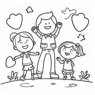 Pagina Para Colorir Do Pai E Filhos Se Divertindo 50265-11007
