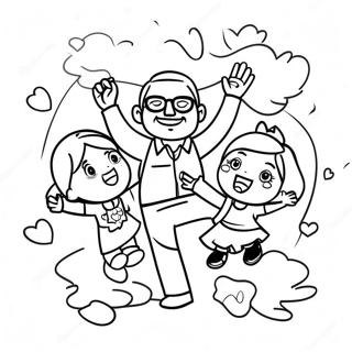 Pagina Para Colorir Do Pai E Filhos Se Divertindo 50265-11008