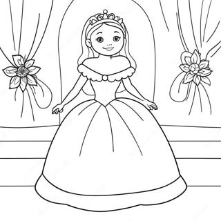 Pagina Para Colorir Da Princesa Charmosa Em Um Vestido 50548-11060