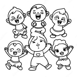 Pagina Para Colorir Dos Bebes Choroes Alegres Dancando 50641-11081