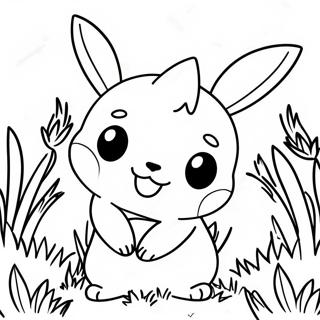 Pichu Brincando Na Grama Pagina Para Colorir 51266-11211