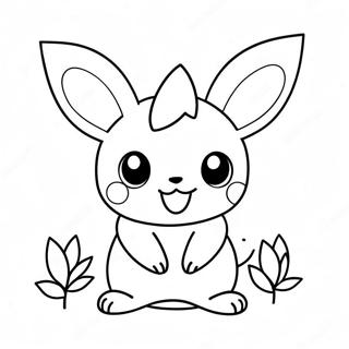 Pichu Fofo Com Uma Flor Pagina Para Colorir 51267-11213