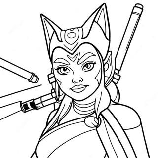 Ahsoka Páginas Para Colorir