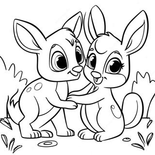 Bambi E Thumper Brincando Pagina Para Colorir 51637-11303