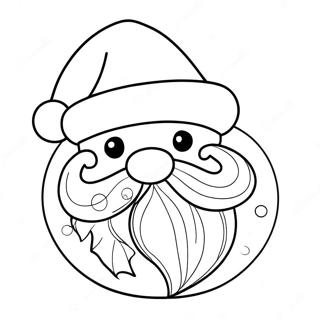 Ornamento De Chapeu Do Papai Noel Alegre Pagina Para Colorir 51911-11361
