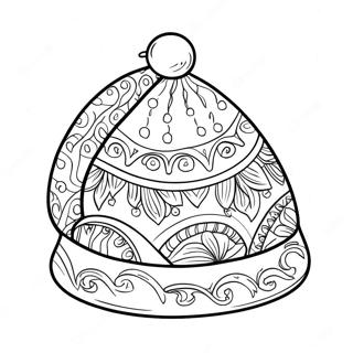 Ornamento De Chapeu Do Papai Noel Alegre Pagina Para Colorir 51911-11363