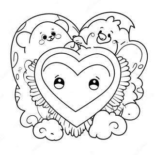 Pagina Para Colorir Grande Coracao Com Animais Fofos 5191-2487