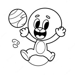 Página Para Colorir Do Pluto Feliz Perseguindo Uma Bola Páginas Para Colorir