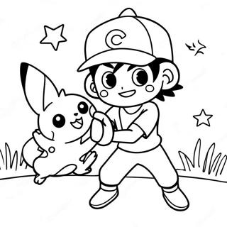 Pagina Para Colorir Do Ash Ketchum Pegando Pikachu 53299-11651