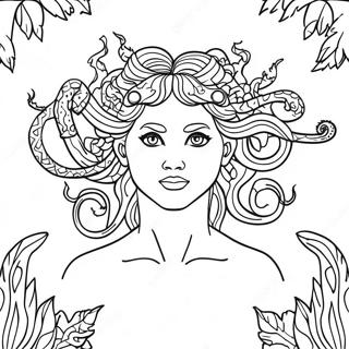 Medusa Em Uma Floresta Mitica Pagina Para Colorir 53832-11774