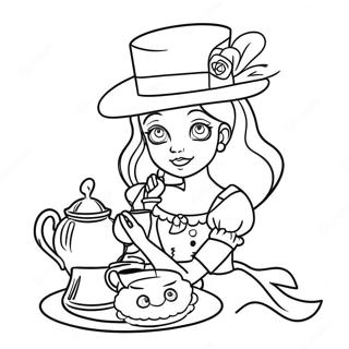 Madeline Hatter Com Cha Da Tarde Pagina Para Colorir 53926-11806