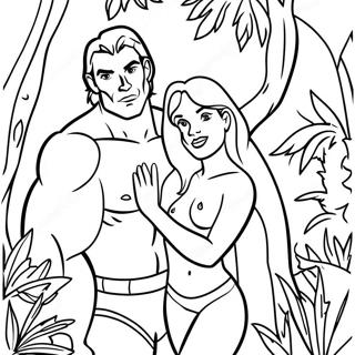 Tarzan E Jane Na Selva Pagina Para Colorir 54361-11893