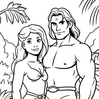 Tarzan E Jane Na Selva Pagina Para Colorir 54361-11894