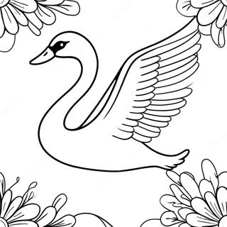 Pagina Para Colorir Do Cisne Gracioso Em Voo 54803-11995