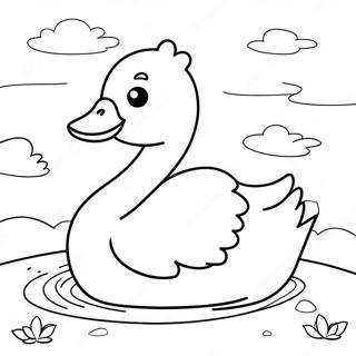 Pagina Para Colorir Do Fofo Cisne Bebe 54804-11998