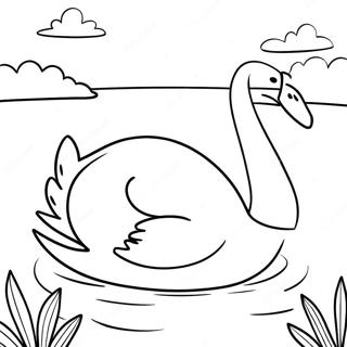Pagina Para Colorir Do Majestoso Cisne Em Um Lago 54805-12002