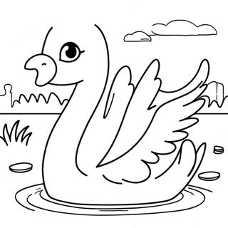 Pagina Para Colorir Do Majestoso Cisne Em Um Lago 54805-12003