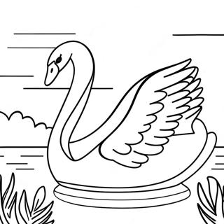 Pagina Para Colorir Do Majestoso Cisne Em Um Lago 54805-12004