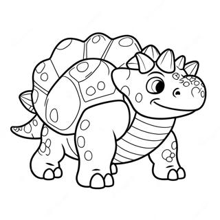 Pagina Para Colorir Do Ankylosaurus Fofo 55253-12090