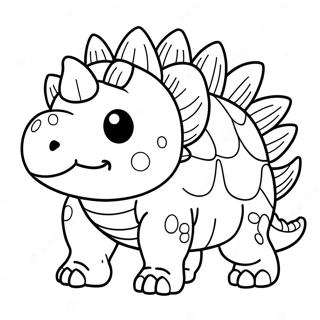 Pagina Para Colorir Do Ankylosaurus Fofo 55253-12092