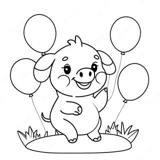 Pagina Para Colorir Do Porquinho Feliz Com Baloes 55345 12116