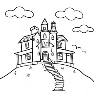 Casa Assombrada Em Uma Colina Para Colorir 55545-12163