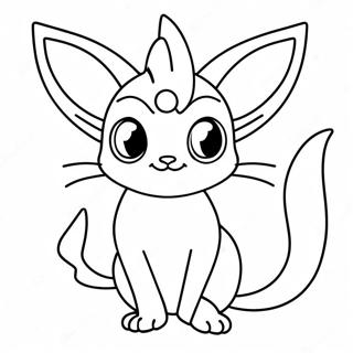 Espeon Com Cauda Fluindo Para Colorir 55634 12182