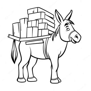 Pagina Para Colorir Do Burro Carregando Uma Carga 56184 12303