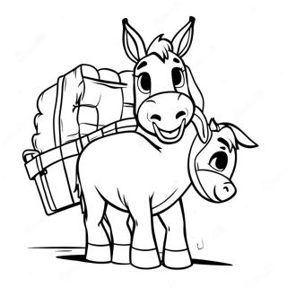 Pagina Para Colorir Do Burro Carregando Uma Carga 56184 12304