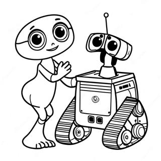 Pagina Para Colorir Do Wall E E Eve De Maos Dadas 56283-12313