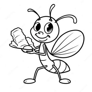 Paginas Para Colorir De Formiga Feliz Carregando Comida 57297-12538