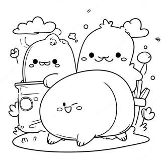 Amigos Aventureiros De Sumikko Gurashi Pagina Para Colorir 57391-12553