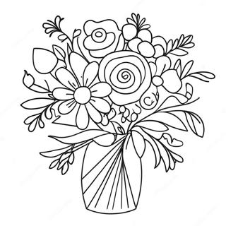 Paginas Para Colorir Do Elegante Buque De Flores 58025-12697