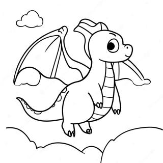 Dragaozinho Majestoso Voando Atraves Das Nuvens Pagina Para Colorir 58207-12746