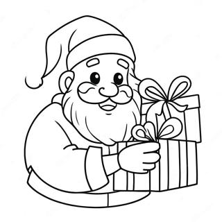 Papai Noel Feliz Segurando Presentes Colorir 59857 13122