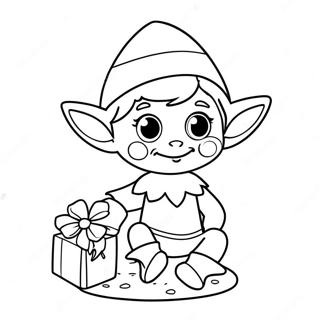 Elfo Aventureiro Na Prateleira Pagina De Colorir 60404-13238