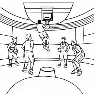 Pagina Para Colorir Da Quadra De Basquete Com Jogadores 6176 2779