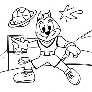 Pagina Para Colorir Do Jogo De Basquete Space Jam 61864-13607