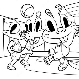 Pagina Para Colorir Do Jogo De Basquete Space Jam 61864-13608