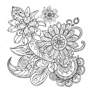 Pagina Para Colorir De Flor Zentangle Fantastica 61957-13649