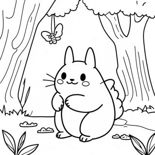 Totoro Em Uma Floresta Magica Para Colorir 62139-13686