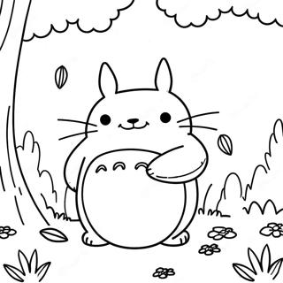 Totoro Em Uma Floresta Magica Para Colorir 62139-13688